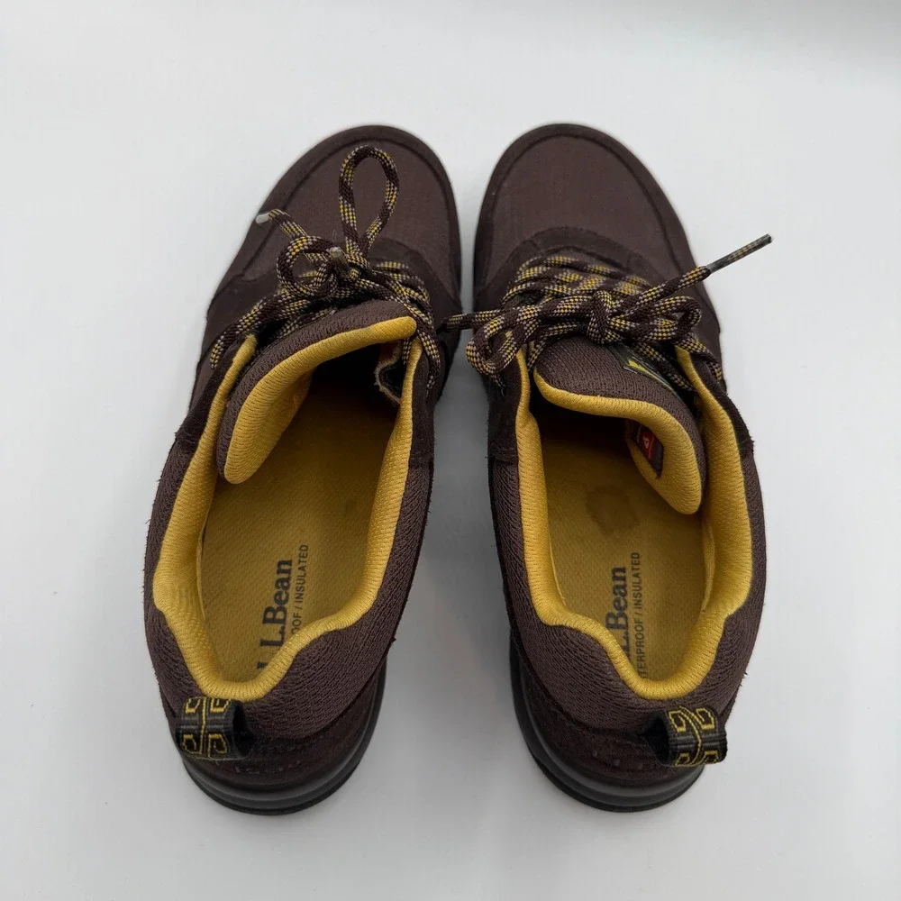 L.L Bean Hiking Shoes Mens 9 Brown Insulated PrimaLoft Waterproof Trail Walking